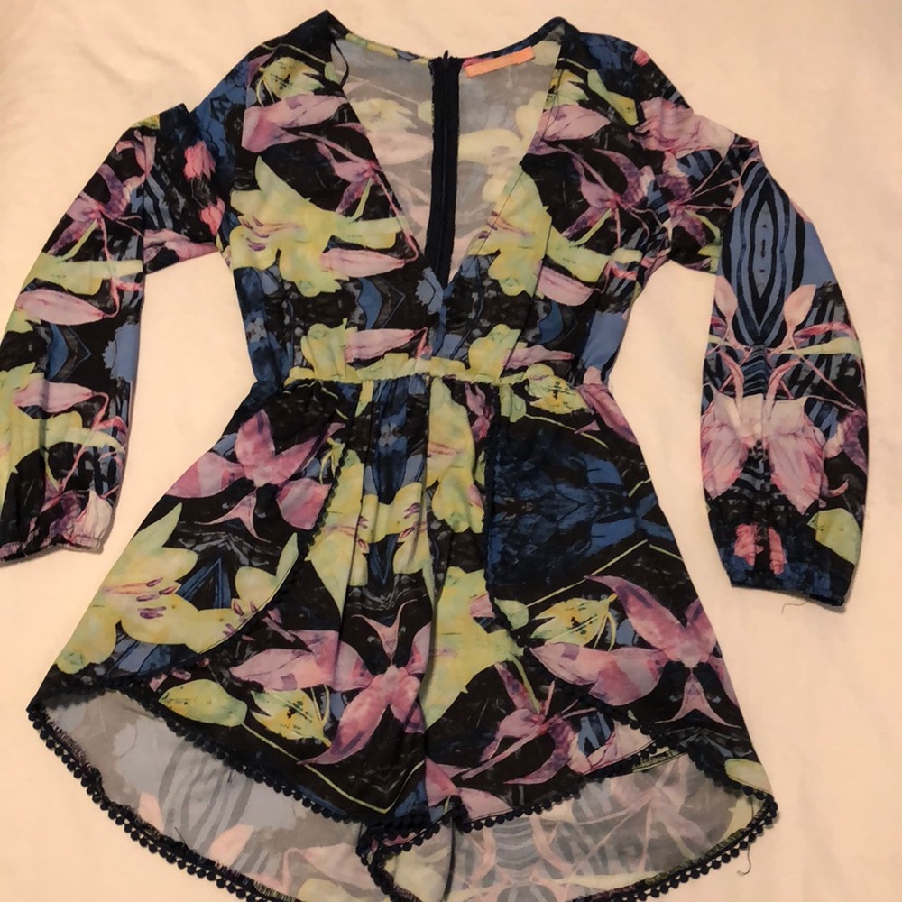 Multicolor Long Sleeve Romper